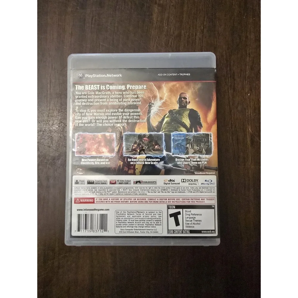inFamous 2 (Sony PlayStation 3, 2011) PS3 Video Game TESTED